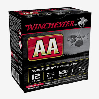Winchester AA Sporting Clays 12 Gauge Shotshell 250 Rounds 2 3/4" #7.5 1 Ounce AASC12507