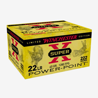 Winchester Super-X .22 Long Rifle Ammunition 222 Rounds Power-Point CPHP 40 Grain