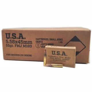 Winchester Service Grade 5.56 NATO Ammunition 1000 Rounds M193 FMJ 55 Grain 