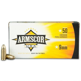 Armscor USA 9mm Luger Ammunition 50 Rounds FMJ 147 Grain