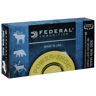 Federal Power-Shok .300 Winchester Magnum Ammunition 20 Rounds JSP 180 Grains 300WBS