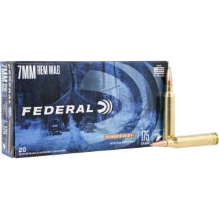 Federal Power-Shok 7mm Remington Magnum Ammunition 20 Rounds JSP 175 Grains 7RB