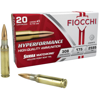 Fiocchi Exacta Match .308 Win Ammo 175 Grain Sierra MatchKing BTHP 200 Rounds