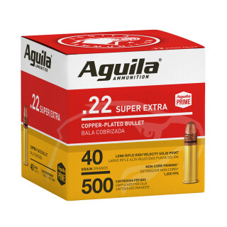 Aguila Super Extra .22 Long Rifle Ammunition 500 Rounds CPSP 40 Grain