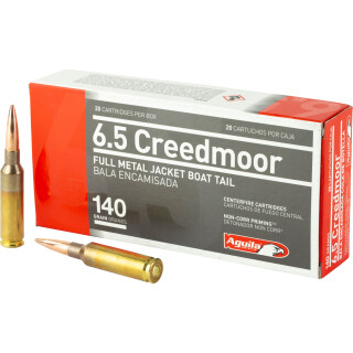 Aguila 6.5 Creedmoor Ammunition 20 Rounds FMJ-BT 140 Grain