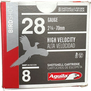 Aguila Game Load 28 Gauge Shotshells 25 Rounds 2 3/4" 1 oz #8 Shot 1CHB2838