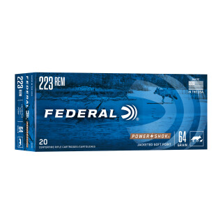 Federal Power-Shok .223 Remington Ammunition 20 Rounds JSP 64 Grain