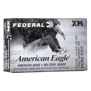Federal American Eagle .223 Remington Ammunition 20 Rounds FMJ-BT 55 Grain