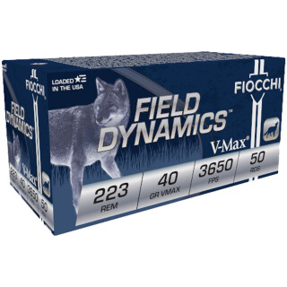 Fiocchi Field Dynamics .223 Remington Ammunition 50 Rounds V-MAX 40 Grain