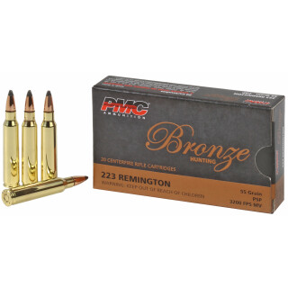 PMC Bronze .223 Remington Ammunition 20 Rounds PSP 55 Grain