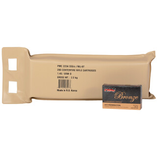 PMC Bronze .223 Remington Ammunition 200 Round Battle Pack FMJ-BT 55 Grain