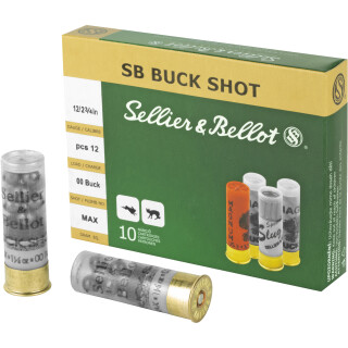 Sellier & Bellot 12 Gauge Shotshell 10 Rounds 2 3/4" #00 Buck 12 Pellets Lead