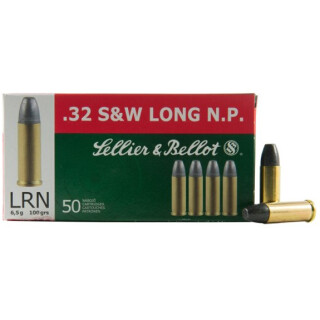 Sellier & Bellot .32 S&W Long Ammunition 50 Rounds LRN 100 Grain