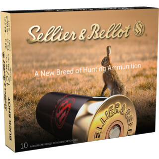 Sellier & Bellot Buckshot 12 Gauge Shotshell 10 Rounds 2 3/4" #4 Buck 27 Pellets 1 1/8 Ounce