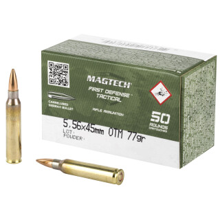 Magtech First Defense Tactical 5.56 NATO Ammunition 50 Rounds HPBT 77 Grains 556C