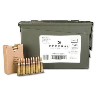 Federal Lake City 5.56 NATO Ammunition 420 Rounds FMJBT 55 Grains On Stripper Clips XM193LC1AC1