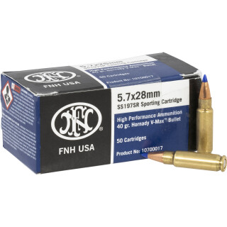 FNH 5.7x28 Ammunition 50 Rounds SS197SR V-MAX 40 Grain