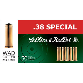 Sellier & Bellot .38 Special Ammunition 50 Rounds LWC 148 Grain