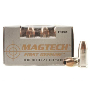 Magtech First Defense .380 ACP Ammunition 20 Rounds SCHP 77 Grain