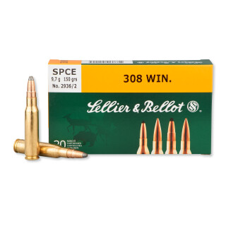 Sellier & Bellot .308 Win Ammo 150 Grain Soft Point Cutting Edge 20 Rounds