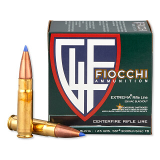 FIOCCHI .300 Blackout Ammunition 25 Rounds Hornady SST 125 Grains 300BLKHA