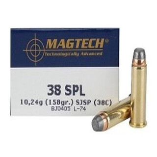 Magtech .38 Special +P Ammunition 50 Rounds SJSP-FN 158 Grain