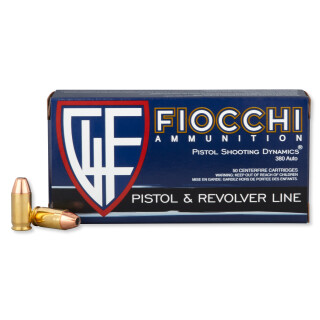 FIOCCHI .380 ACP Ammunition 50 Rounds JHP 90 Grains 380APHP