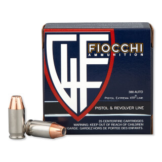 Fiocchi Extrema .380 ACP Ammunition 25 Rounds XTP JHP 90 Grain