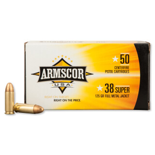 Armscor USA .38 Super Ammunition 50 Rounds FMJ 125 Grains F AC 38SUPER-1N