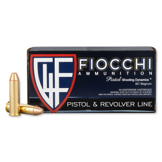 FIOCCHI .357 Magnum Ammunition 50 Rounds FMJ TC 142 Grains 357F