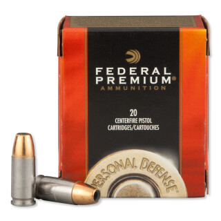 Federal Personal Defense 9mm Luger Ammunition 20 Rounds Hydra-Shok JHP 147 Grain