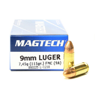 Magtech 9mm Luger Ammunition 50 Rounds FMJ 115 Grain