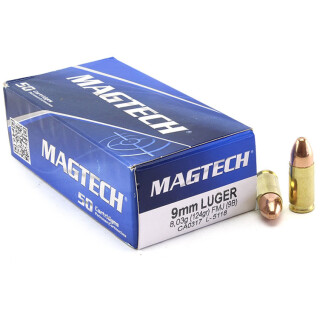 Magtech 9mm Luger Ammunition 50 Rounds FMJ 124 Grain