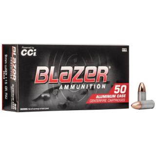 CCI Blazer 9mm Luger Ammunition 50 Rounds FMJ 115 Grain Aluminum Cased