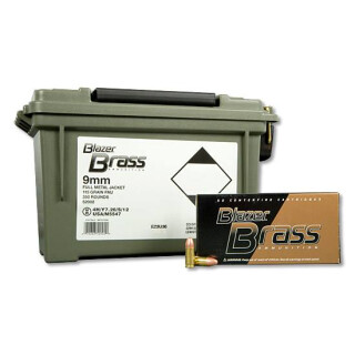CCI Blazer Brass 9mm Luger Ammunition 350 Rounds FMJ 115 Grains 52002