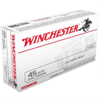 Winchester USA .45 ACP Ammunition 50 Rounds FMJ 230 Grain