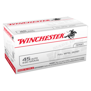 Winchester USA .45 ACP Ammunition 100 Rounds FMJ 230 Grain