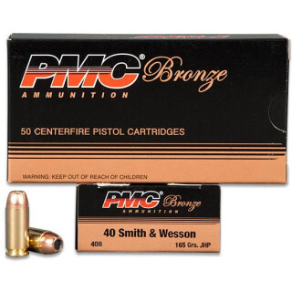 PMC Bronze .40 S&W Ammunition 50 Rounds JHP 165 Grain