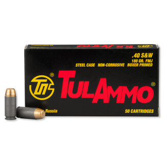 TulAmmo .40 S&W Ammunition 50 Rounds FMJ 180 Grains TA401800