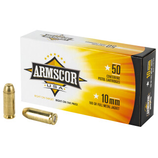 Armscor USA 10mm Auto Ammunition 180 Grain FMJ 50 Rounds
