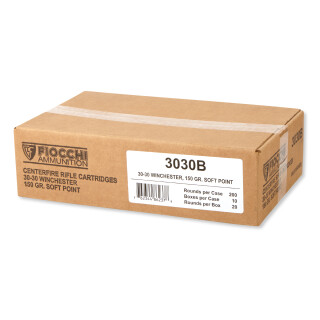 FIOCCHI .30-30 Winchester Ammunition 200 Rounds FSP 150 Grains 3030B