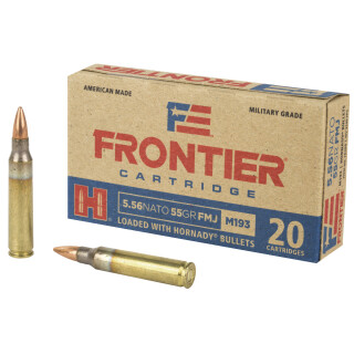 Hornady 5.56 NATO Ammunition 20 Rounds M193 FMJ 55 Grains
