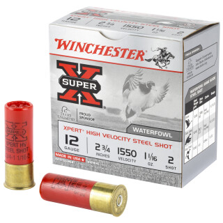 Winchester 12 Gauge Shotshell 25 Rounds 2 3/4" #2 Steel Shot 1 1/16 oz.