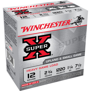 Winchester Super X 12 Gauge Shotshell 25 Rounds, 2 3/4", 1 1/4oz. #7