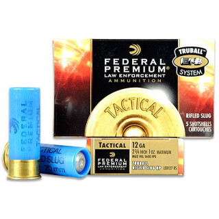Federal Tactical 12 Gauge Shotshell TruBall Rifled Slug 5 Rounds 2 3/4" 1 oz