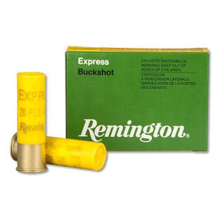 Remington Express 20 Gauge Ammunition 5 Rounds 2-3/4" #3 Buckshot 20 Pellets