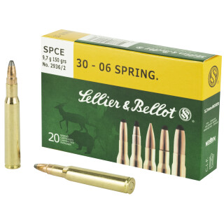 Sellier & Bellot .30-06 Springfield Ammunition 20 Rounds 150 Grain Soft Point Cutting Edge Projectile 2,887fps