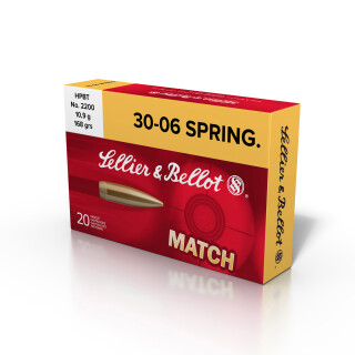 Sellier & Bellot Match .30-06 Springfield Ammunition 20 Rounds BTHP 168 Grain