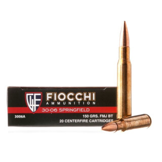 Fiocchi .30-06 Springfield Ammunition 20 Rounds FMJ 150 Grain