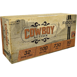 Fiocchi .32 S&W Long Ammunition 50 Rounds Lead Wadcutter 100 Grain